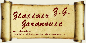 Zlatimir Goranović vizit kartica